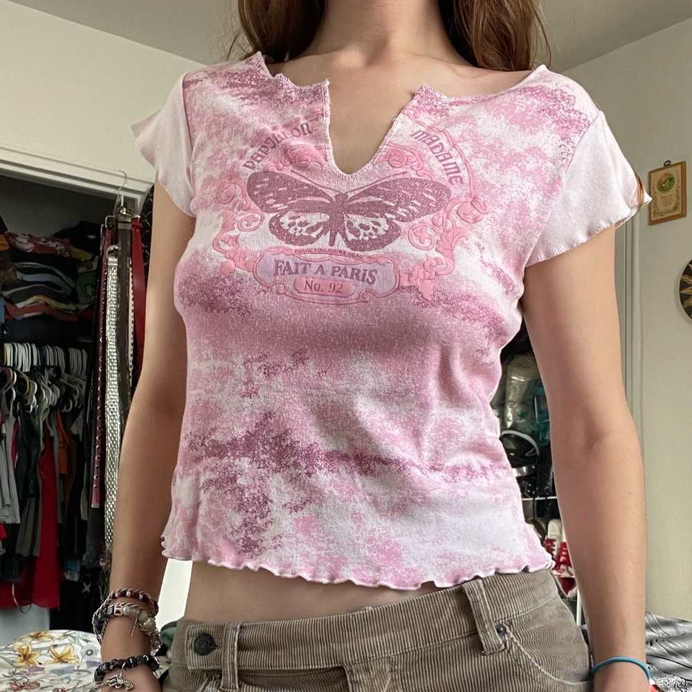 vintage y2k butterfly tee